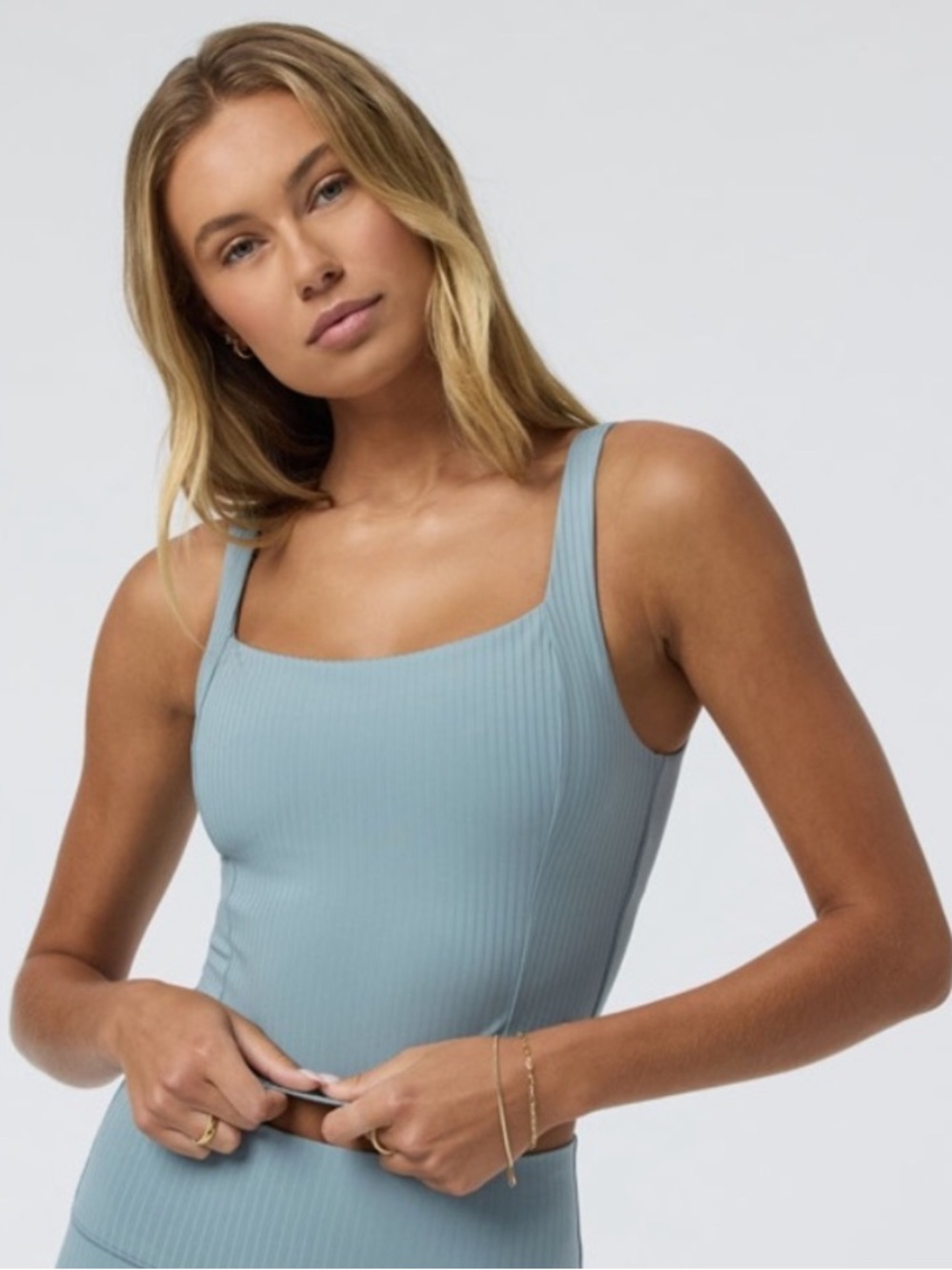 Vuori Inversion Rib Support Tank Size Small Mist Gray Blue Workout Gym Exercise - Picture 3 of 8